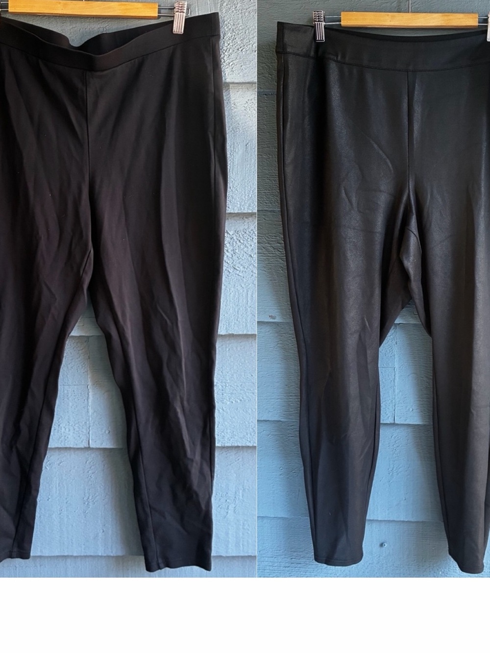 Two-For-One Work Pants! Comfortable Slip-On Black Slacks/Trousers